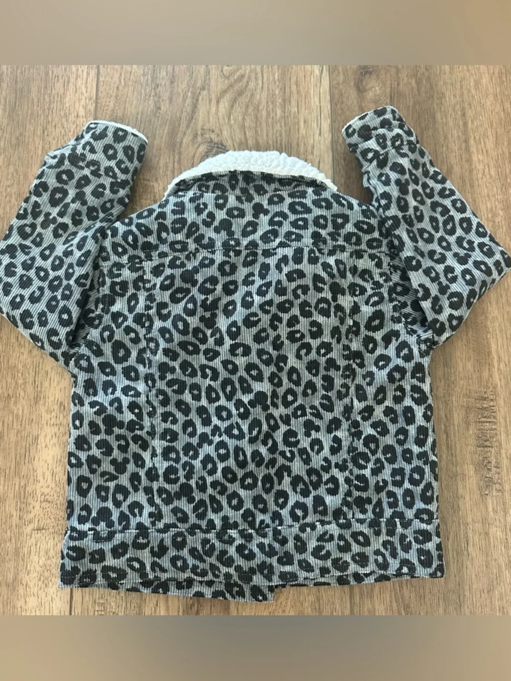 Disney Mickey Mouse Leopard Print Corduroy Faux‎ Fur Jacket, Size 2